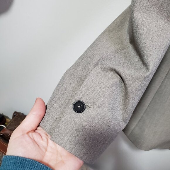 RW & CO. RW&CO. One Button Fitted Blazer Suiting Stretch Lined Tan Grey Women 10 - Picture 5 of 16